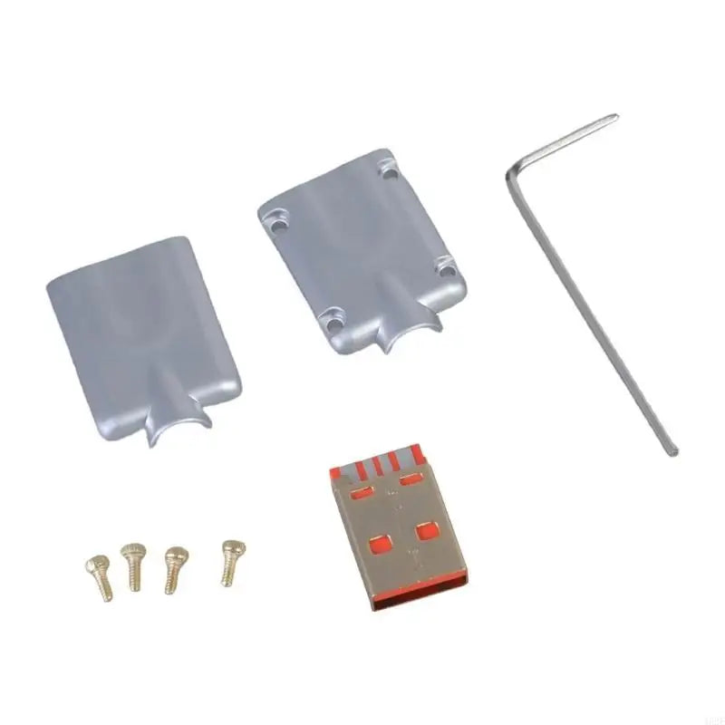 462E USB Male Housing Metal With Gold Plated Screws Suitable For Data Cable Fast Charging 4 Pin Male Connector Plug Socket