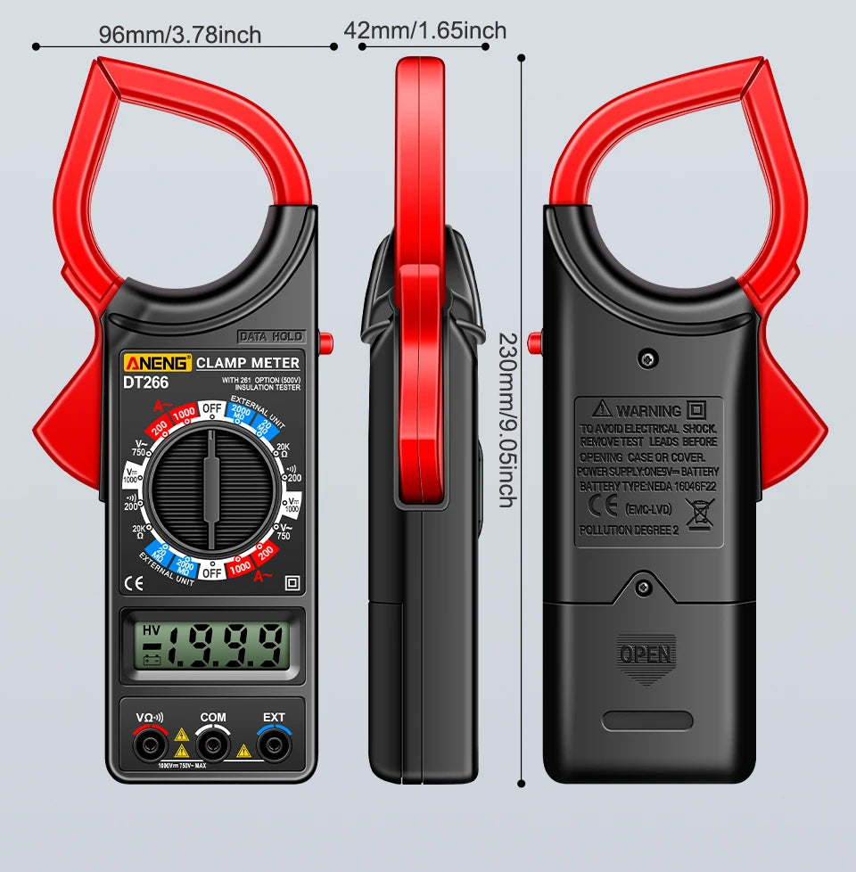 Digital Clamp Meter Multimeter Professional True RMS 1999 Count AC/DC Voltage Large Resistance Voltmeter Ohmmeter Tester Tools