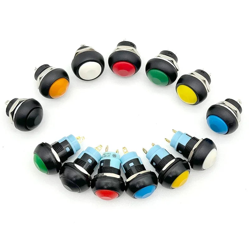 5/20/100PCS PBS-33B Black Red Green Yellow White Blue Orange Self-reset Self-locking 12mm Momentary Push Button Switch
