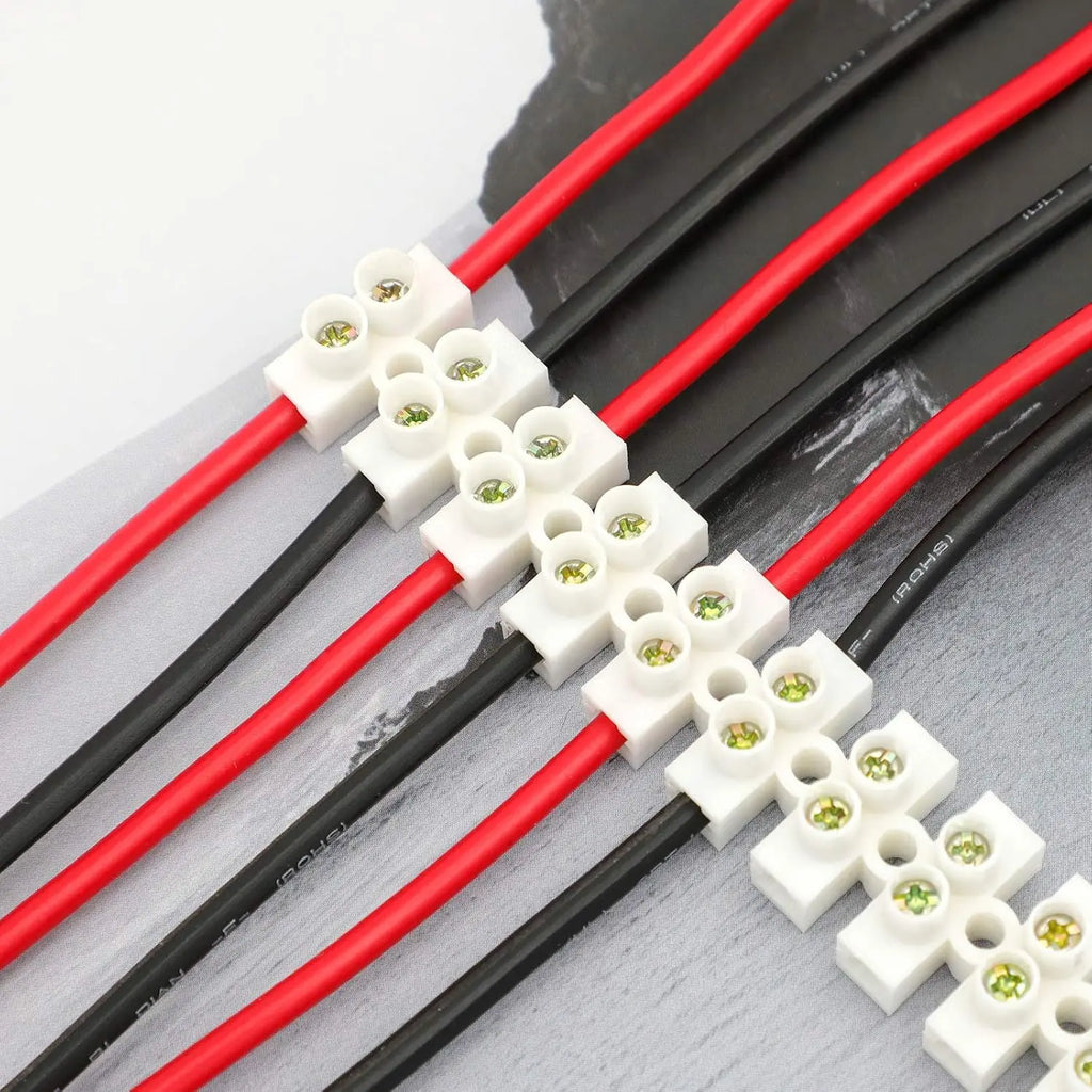 10/20 Pack Terminal Block, 12-Position Dual Row Terminal Strip Screw Terminal Electric Barrier Block for Small Home Projects