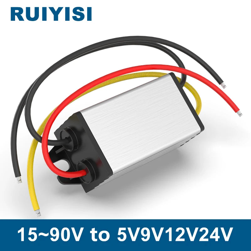 RUIYISI 48V to 24V power converter 90V80V72V60V36V24V to 12V 5V 9V 24V DC buck module 15V-90V to 12V transformer