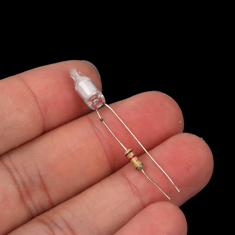 High Quality 10Pcs Neon Light Bulbs 4*10mm 5*13mm Main Power Indicator With Resistance 220V Red/Blue/Green