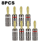 1-10PCS Dual Screw Locking 4MM Banana Plugs 24KGold Plated Copper OFC Speaker Connector for HIFI Audio System Terminal Adapter