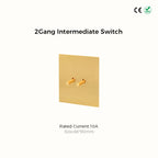 Avoir Metal Panel Toggle Switch 2 Way Gold Copper Lever Wall Power Socket European Plug Usb Type C Charging Port Lighting Dimmer
