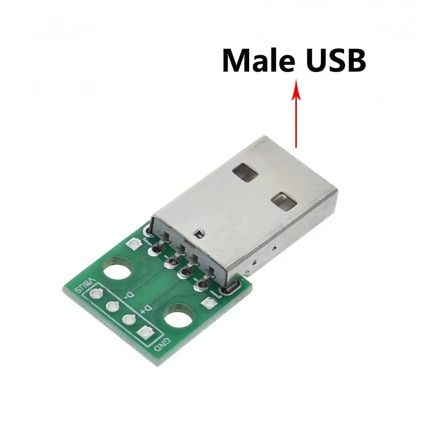 1PCS Male USB Type-C Micro Mini USB 2.0 3.0 Female USB B Connector Interface to 2.54mm DIP PCB Converter Adapter Breakout Board