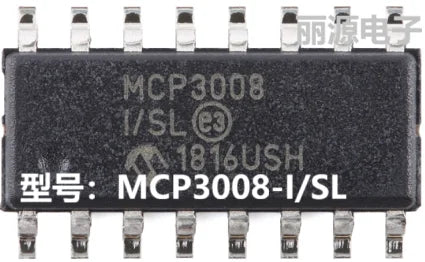 MCP3008-I/SL  MCP3008  10-bit ADC-4-8-input-1-SAR-SOP-16