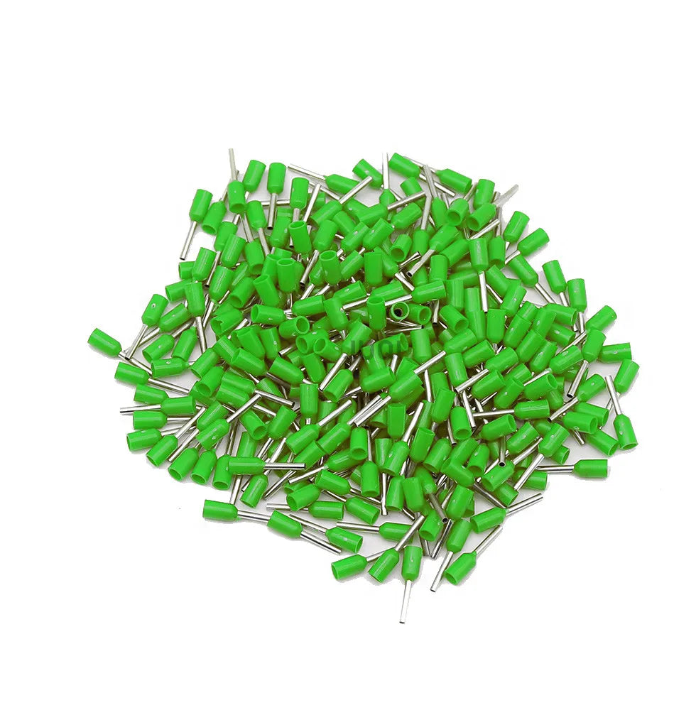 100pcs/Pack E0308 E0310 E0312 Insulated Ferrules Terminal Block Cord End Wire Connector Electrical Crimp Terminator 0.3mm²