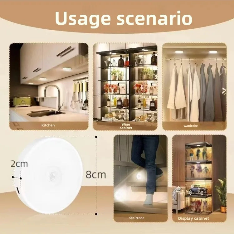 Three-color remote control induction night light can be used for wine cabinets, wardrobes, stairs, display cabinets, kitchens