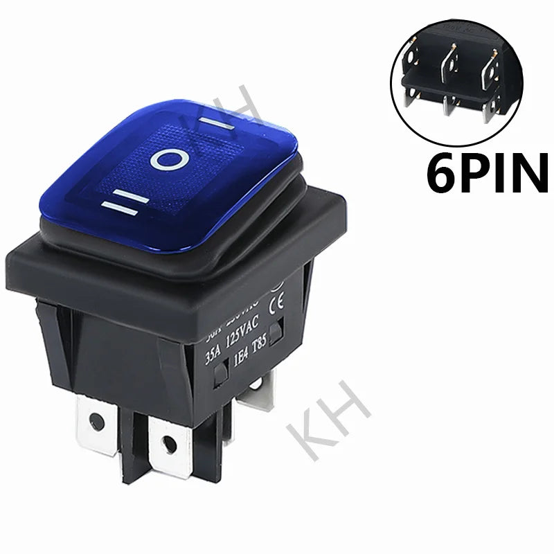 ON OFF KCD4 waterproof and oil proof switch four feet 2 file red green with lights six foot rocker power switch LED 12V 220V