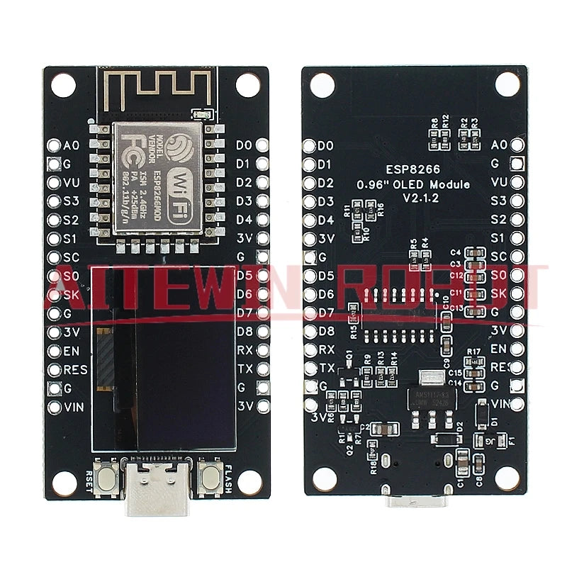 NodeMCU ESP8266 Development Board SSD1315 0.96 inch OLED Display CH340G ESP-12F WiFi Module TYPE-C USB  For Arduino/Micropython
