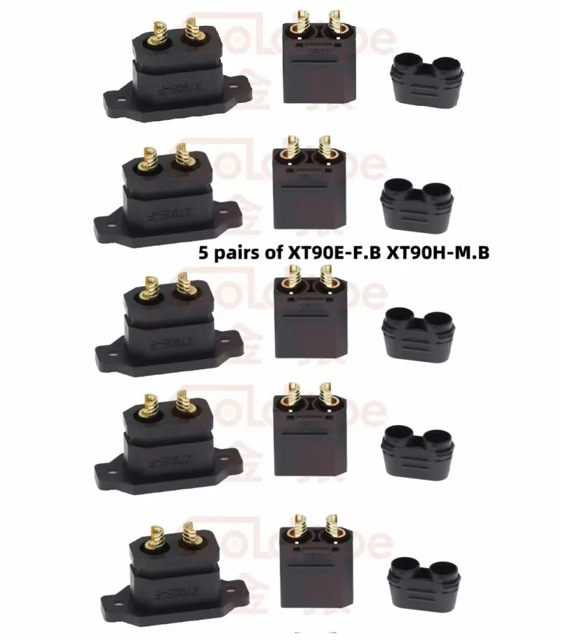 Amass XT90E-F Battery Connector XT90E Female Plug Gold-plated XT90 Mountable Connector Black Socket Or XT90H-M Quickly Charge