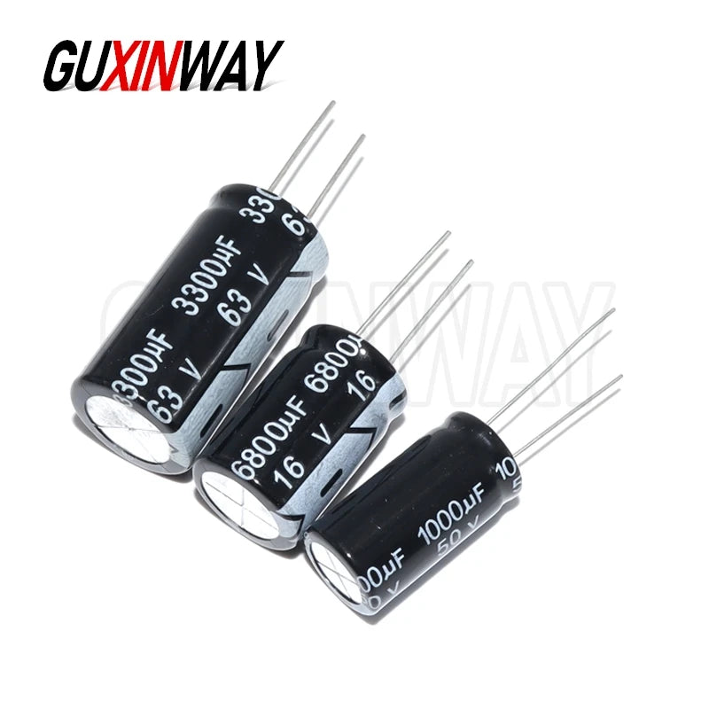 Aluminum Electrolytic Capacitor 10V 16V 25V 35V 50V 63V 2.2 3.3 4.7 10 33 47 100 220 330 470 1000 2200 3300 4700 6800 10000UF