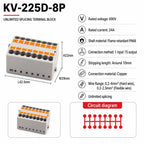DIN Rail Terminal Block 1/5/10PCS 2.5mm2 Push In Quick Connect Electrical Wire Connector Modular Power Distribution Block