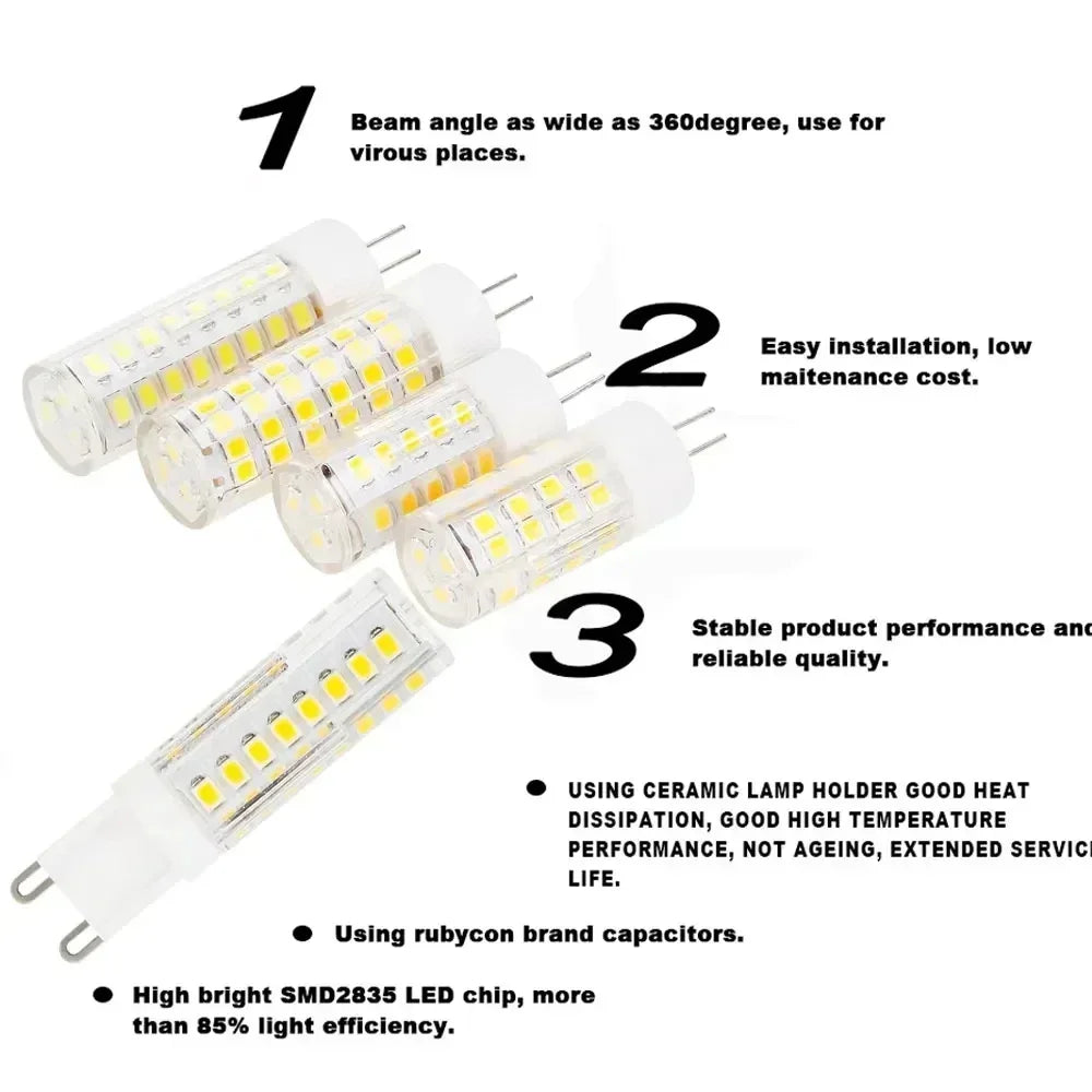 1 Pcs Highlight G9 E14 LED Lamp Bulb AC 220V 15W 7W 9W 12W SMD2835 3000K 4000K 6000K Switch Control No Flicker Ceramic Lights