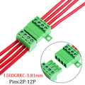 1Sets Solderless Docking Type 15EDG 3.81MM Screw Terminal Block Connector PCB plug-in type 15EDGRKC 3.81 Green Terminal Block