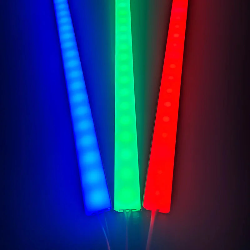 20 Inch 36 LEDs Red Green Blue LED Light Bar DC12V U/V-Shaped Flat Aluminum Channel Rigid Strip for Indoor Lighting