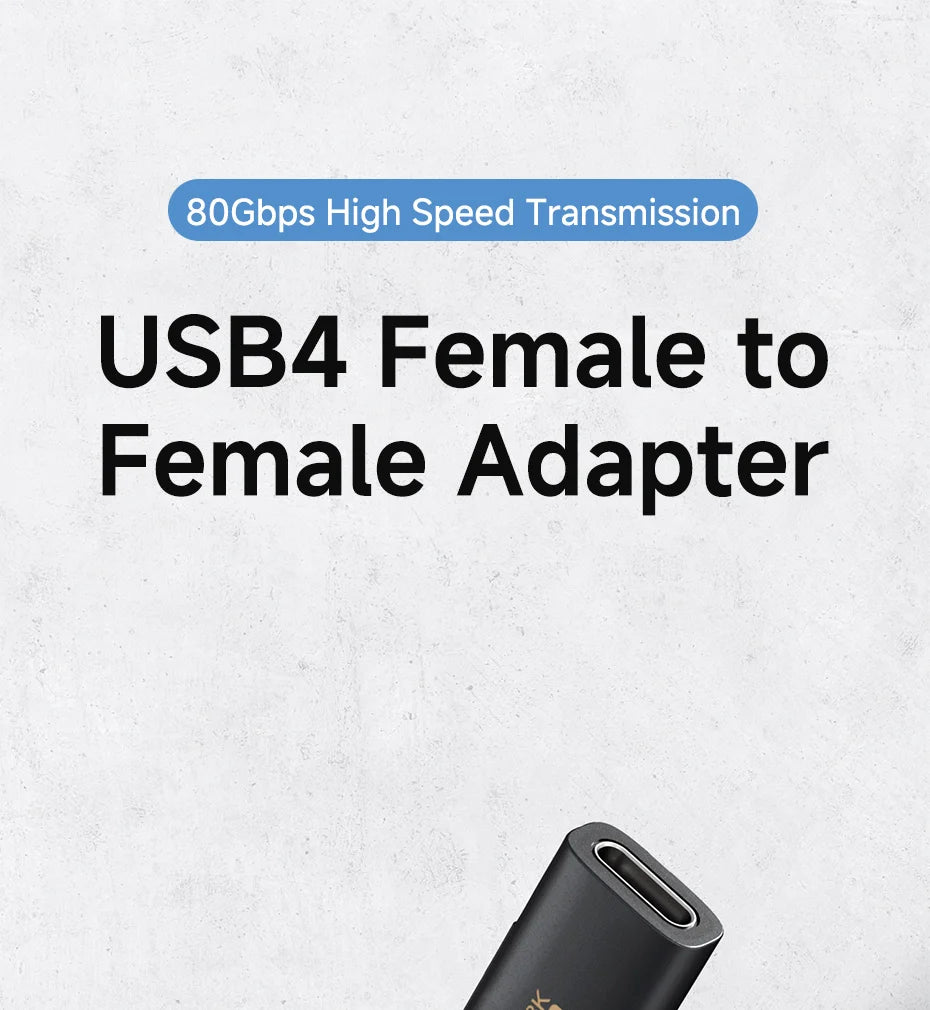 Hagibis USB C Female to USB C Female Adapter 80Gbps 240W USB4 Dual Female Extension Cable Converter for Thunderbolt 5/4 Laptop
