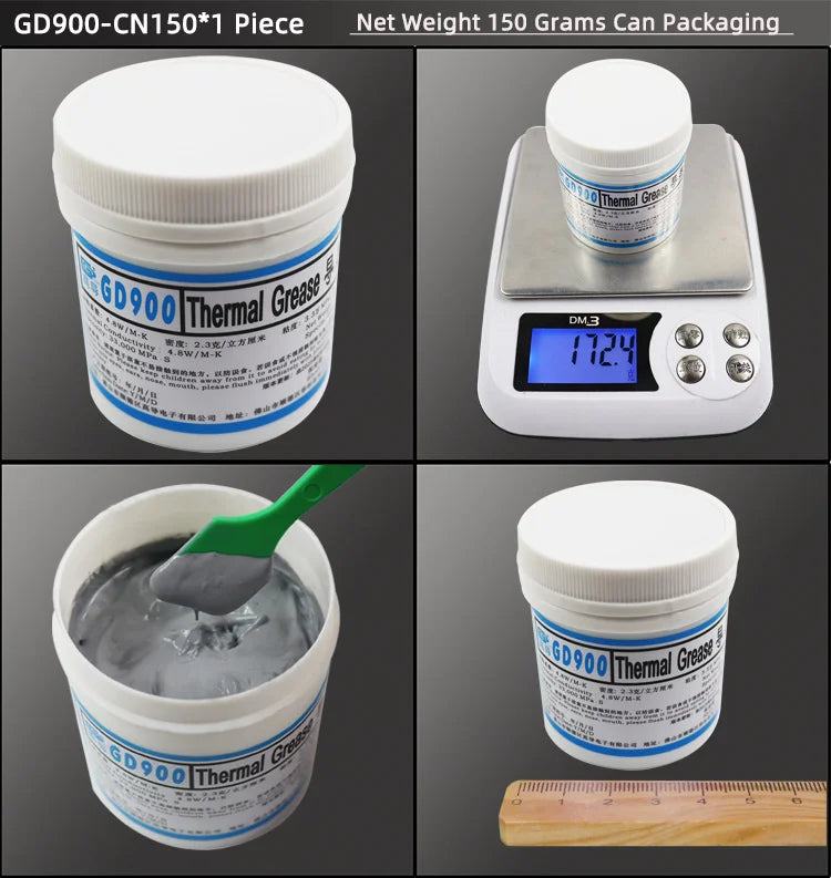 GD900 GD007 GD-3 Thermal Conductive Grease Net Weight 150 Grams Gray Paste Plaster Heat Sink Compound for Computer CPU GPU CN150
