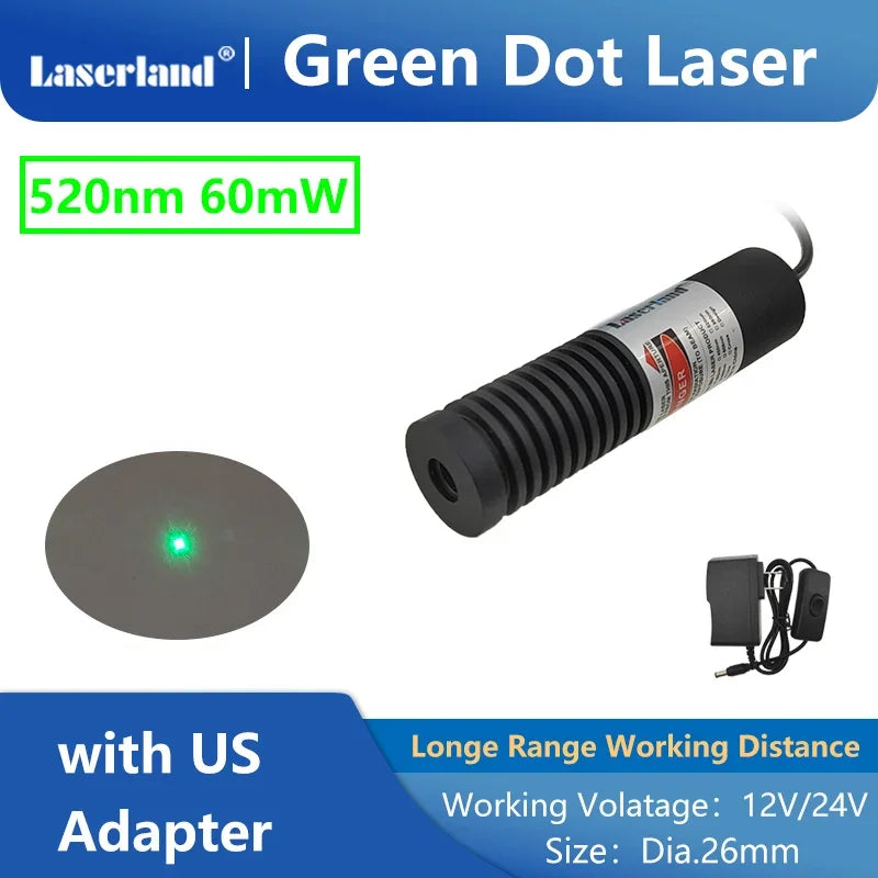 Long Range Light Beam Visible 520nm Green Dot Laser Module Diode Locator Focusable for Tunnel