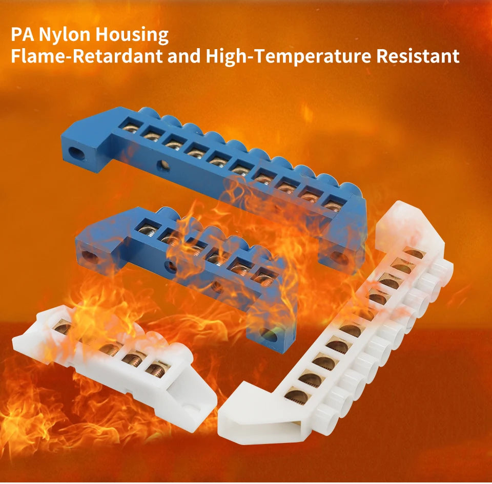 OMCH Terminal Bar 7x10 9x14mm Brass Ground Neutral Block High Conductivity Bridge Connector for Power Distribution Cabinet