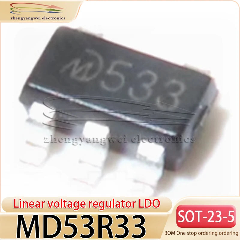 MD53R33 SOT23-5 20pcs 533 Patch 500mA Low Voltage Drop Linear Regulator LDO