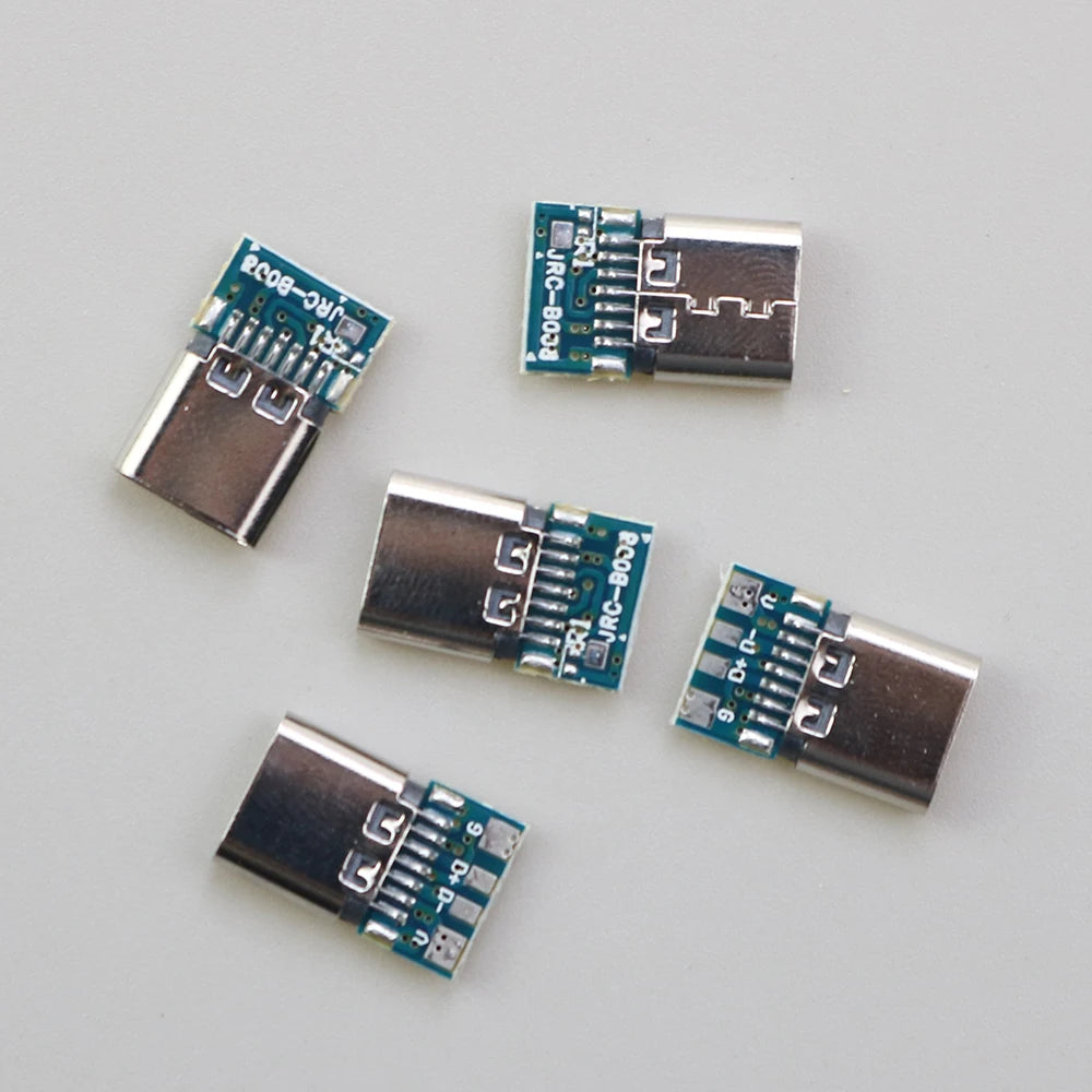 1/2/5/10 Pcs USB 3.1 Type C Connector 14 Pin Female Socket Receptacle Through Holes PCB 180 Vertical Shield USB-C