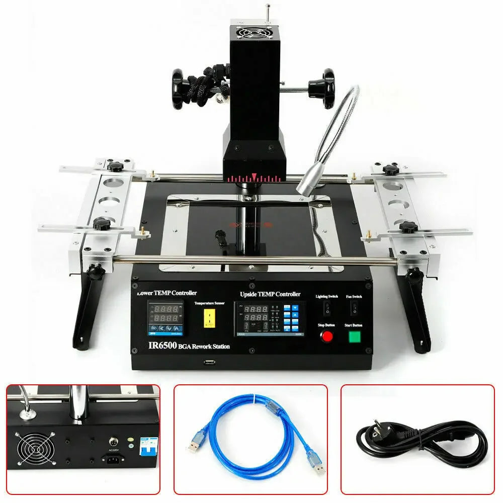 IR6500 BGA Rework Station Infrared Solder Welder System Closed-loop Temperature Control with USB Cable for Welding Repairing
