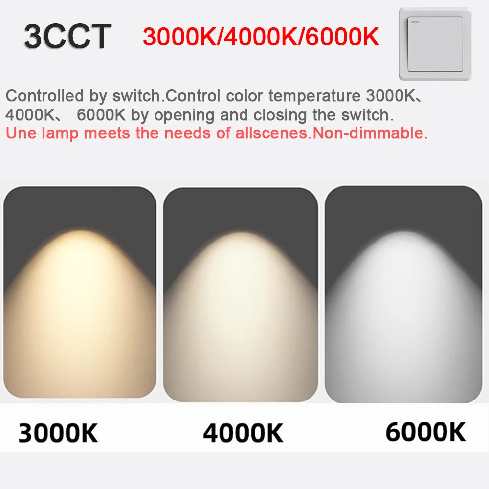 Recessed Curved Seamless LED Ceiling Light 3CCT/ Tuya BLE/ Zigbee/ Matter/ All Aluminum LED Spot Downlight