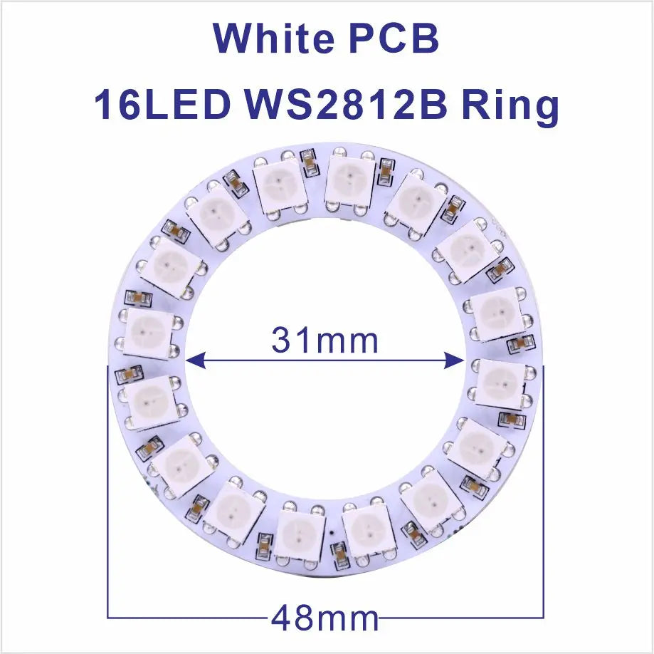 DC5V WS2812B Pixel Ring LED Panel Light Individual 8/16/24/35/45/128 LED Addressable WS2812 IC 5050 RGB LED Ring Module