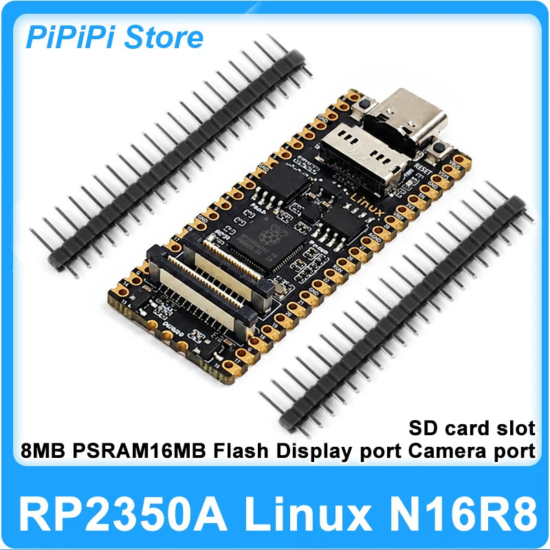 Raspberry Pi Pico 2 RP2350A Linux Pro Development Board N16R8 16MB Flash 8MB PSRAM RISC-V Dual Core Type-C Display Camera IoT