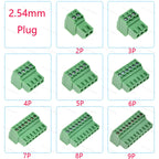 5/10Pcs 15EDG 2.54 mm KF2EDG PCB Screw Terminal Block Connector Right Angle/Straight Needle Plug Pin Header Socket 2/3/4/10 Pin