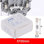 5PCS UK5-HESI Electrical Fuse Holders for DIN Rail - Screw Terminal with Disconnect Lever, Compatible with 5x25mm Fuses