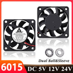 Gdstime 60MM 6015 12V 24V Axial Fan 5V USB PC Case Fan Ball DC Brushless Fan 2PIN 60x60x15MM 3D Printer Cooling Fan CPU Cooler