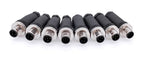 1Pc M12 Sensor Connector Waterproof Straight Angle Male Female Screw Threaded Plug Coupling 3 4 5 8 Pin