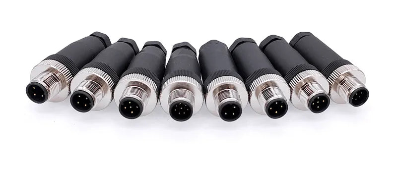1Pc M12 Sensor Connector Waterproof Straight Angle Male Female Screw Threaded Plug Coupling 3 4 5 8 Pin