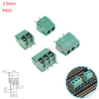 10Pcs KF120/KF128 2.54mm/3.5mm/3.81mm/5.0mm/5.08mm Pitch 2p/3p Straight Pin Pcb Screw Terminal Block Connector 2/3/4/5/6/8/10Pin
