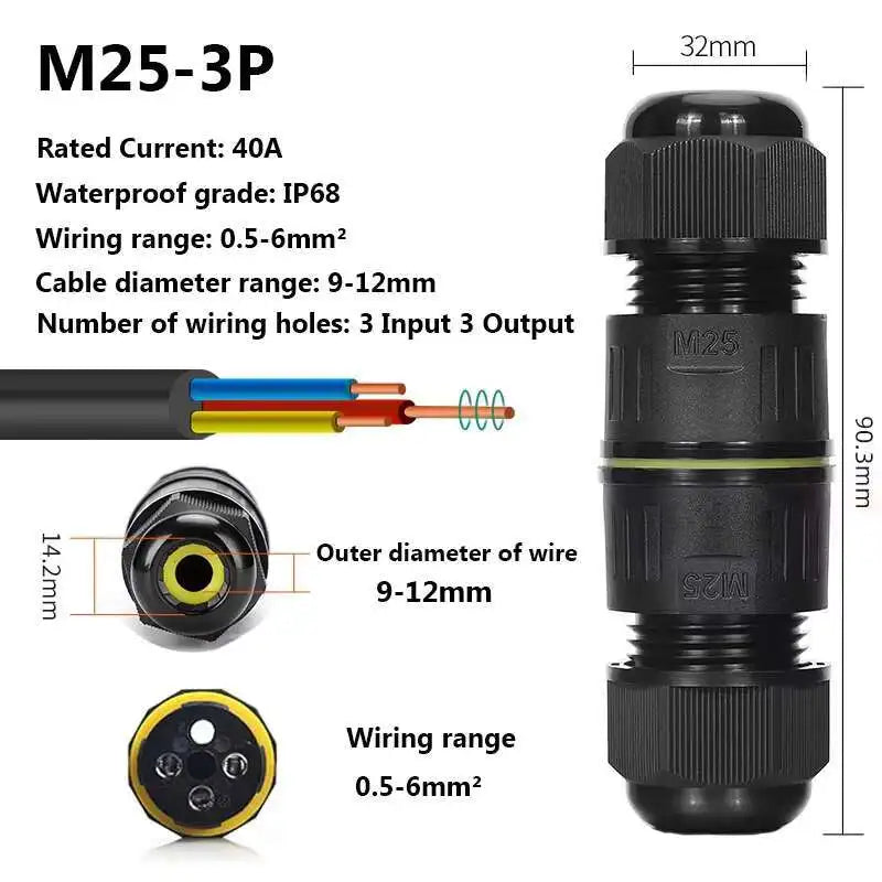 IP68 Waterproof Electrical Wire Connector I T Type Solderless Street Lights Quick Cable Wiring Outdoor Rainproof Terminal Blocks