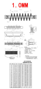 10pcs Fpc Ffc Connector Socket Pitch 0.5mm 1.0mm 4/6/8/10/12/14 16/20/24/30/34/40/50/60 Pin Vertical Type Misalignment Pins Flat