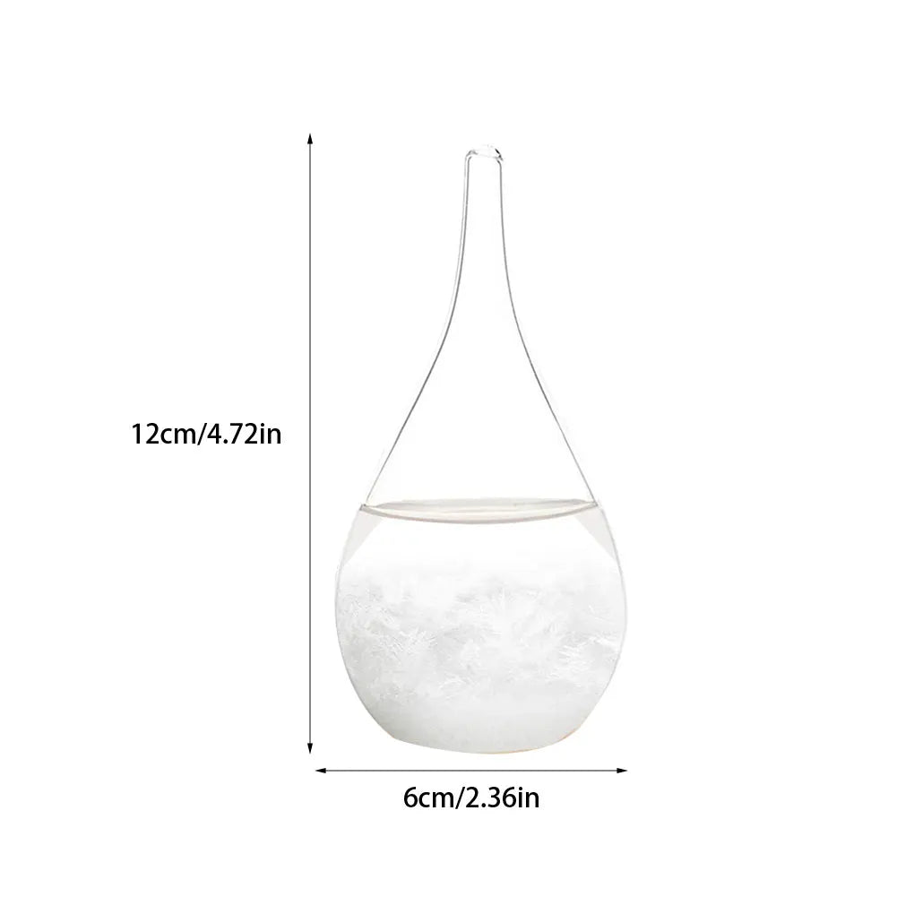 Crystal Storm Glass Barometer - Transparent Weather Forecast Water Drop Weather Station Desktop Decor for Table Ornament