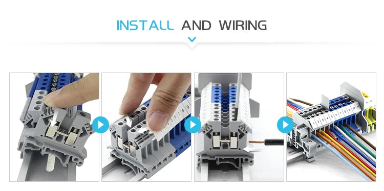 5Pcs UK35 Din Rail Terminal Block Screw 35mm² Wire Electrical Connector, Universal Feed-Through Strip Plug Connection UK 35