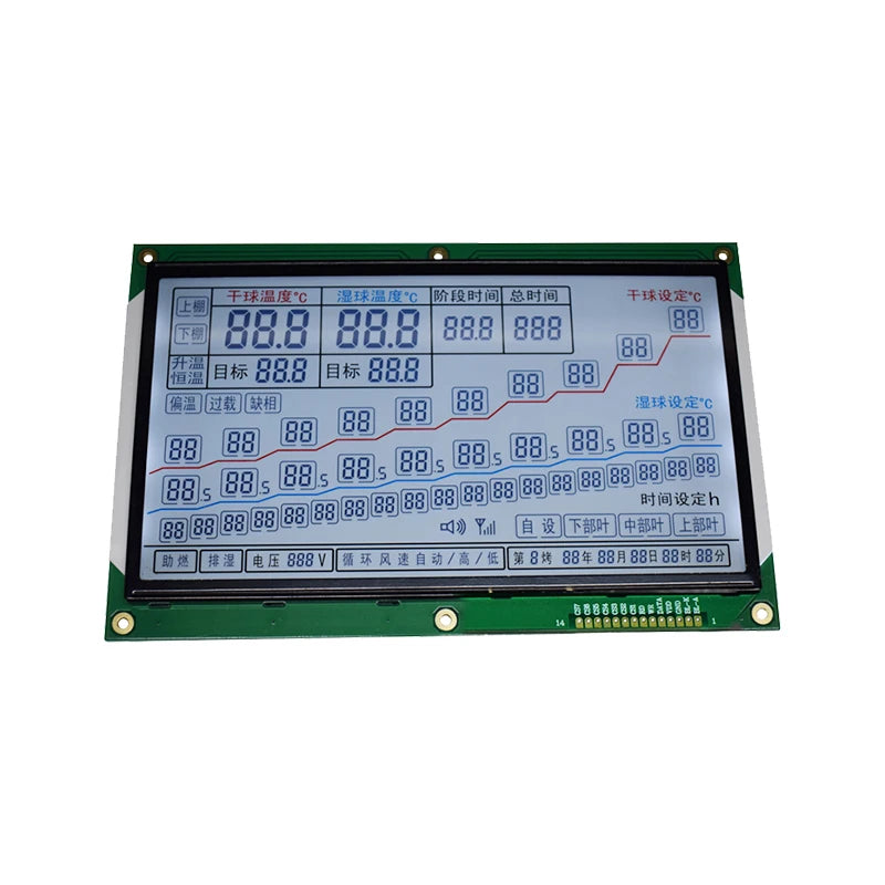 7 Inch HT1621 LED Display Module Three-Phase Four-Wire Temperature And Humidity Controller LCD Screen Segment HTN Transmissive