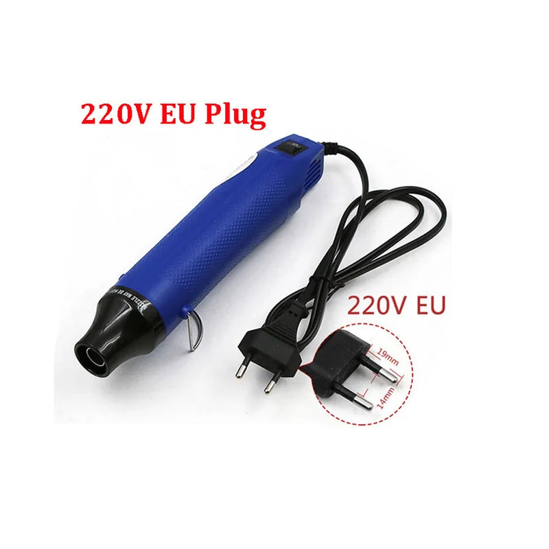 Mini Heat Gun 110V/220V 300W Portable Hot Air Gun Multi Function Electrical Heat Tool for Car Vinyl Wrap Window Tint Film Decal