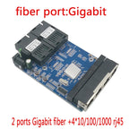 Converter  2 fiber 4 rj45 gigabit pcba sc board singemode 10/100/1000m fiber switch ethernet fiber board