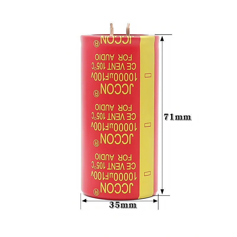 1pcs 50v 10000uf 63v10000uf 80v 10000uf JCCON Copper Pin Capacitors Audio Amplifier Filters Aluminum Electrolytic Capacitors Red