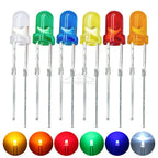 100-1000X 3mm Ball Bulb Led White Green Yellow Blue White Red Ultra Bright Light Emitting Diode Round Head with Edge Short Feet