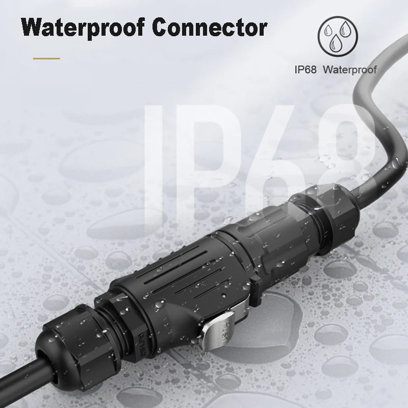 EW-LP24 Solderless Power Aviation Connector Waterproof Adapter Screw Lock Charger M24 2 3 4 5 Pin Male Plug Female Socket IP68