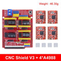 TZTUNO R3 Shield V3 Engraving Machine 3D Printe+ 4pcs DRV8825 Or A4988 Driver Expansion Board For Arduino With USB Cable