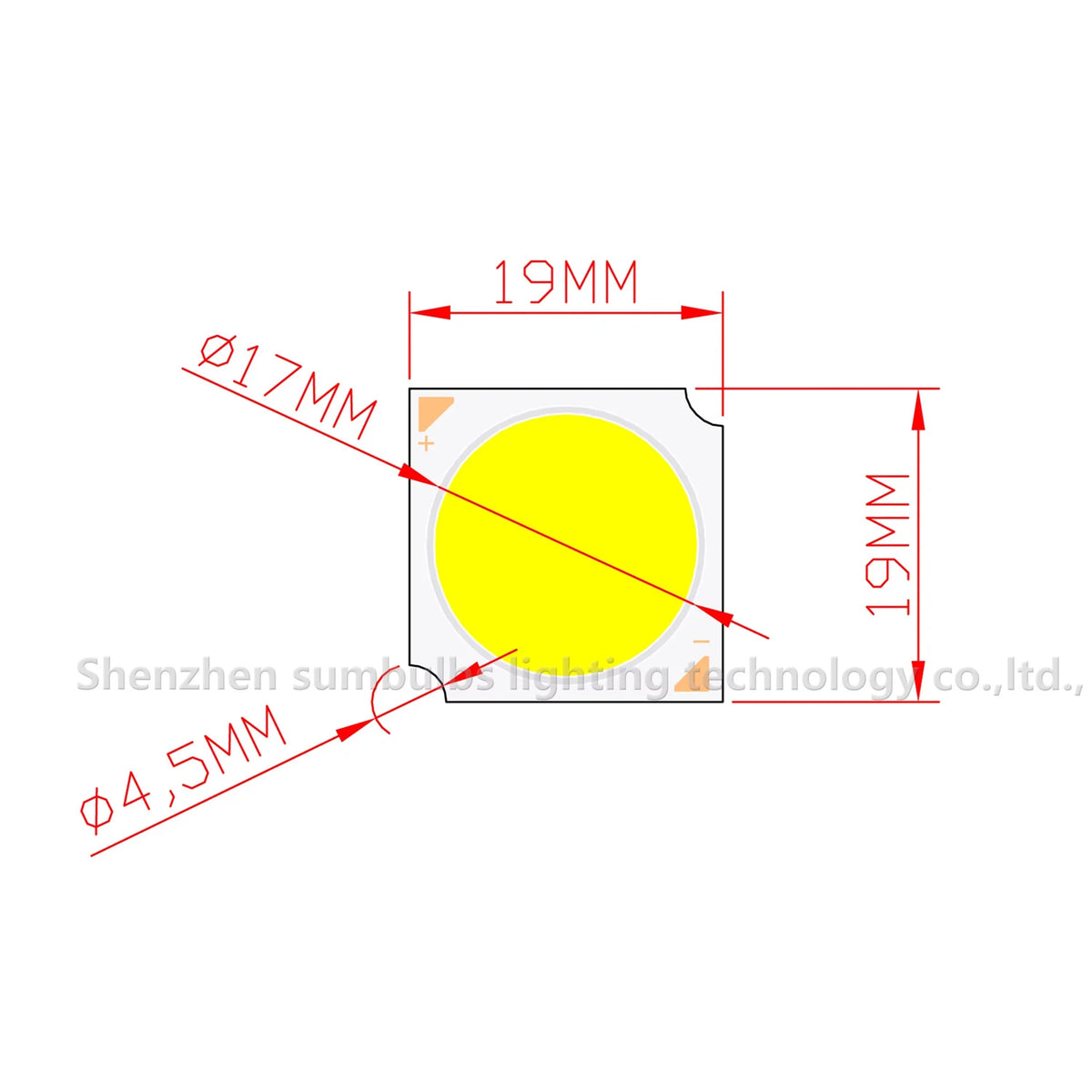 [SUMBULBS] 19x19mm 17mm LED COB Light Source Diode Chip Cold 30-33V 10W 15W 20W 30W for Down Track Lamp DIY Lamp Bulb