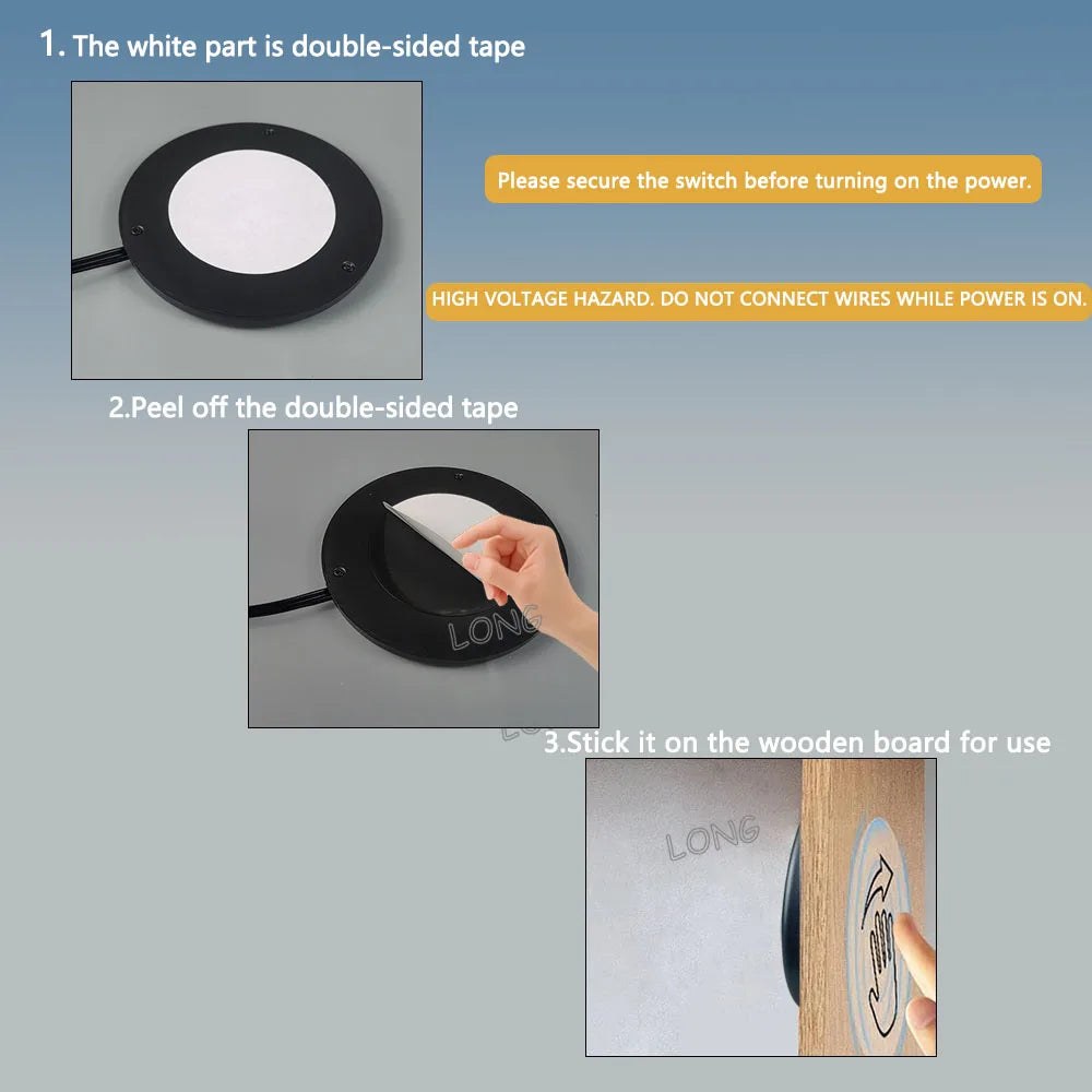 Hidden Touch Switch Penetrates 5cm Wood 400W AC110-220V for Cabinet Light Fan Appliance Invisible Mount Sensor ON OFF Switch
