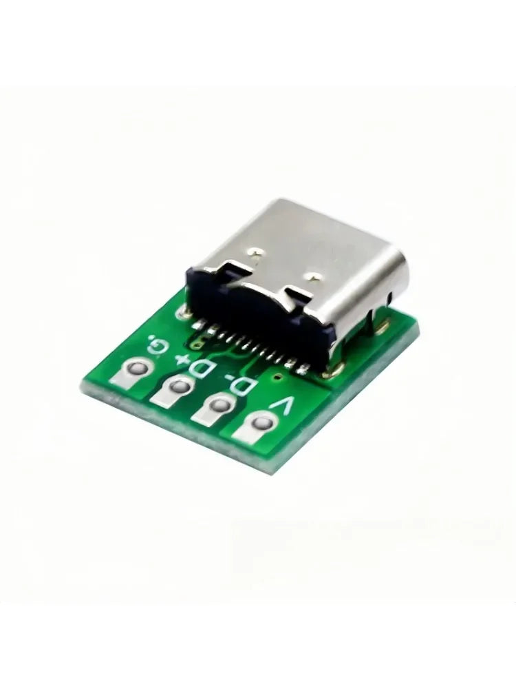 Type-C Female Port Adapter Breakout Board 16Pin Test Module Solder Pads for Data Cable Repair DIY Phone Charger Testing